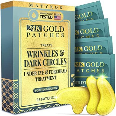 Forehead and Under Eye Wrinkle Patches for Face - Collagen, Hyaluronic Acid and Vitamin A Skin Pads - Forehead Line Remover Wrinkle Eye Patch Set - 26 Golden Sachets