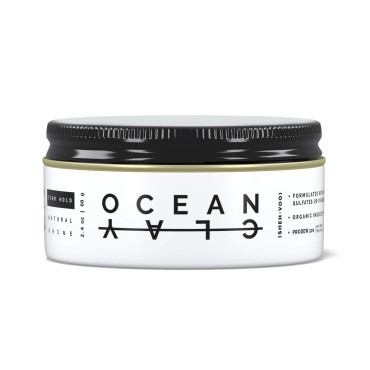 (SHEH•VOO) Ocean Clay - Premium Men’s Hair Styling Clay - Firm Hold + Natural Shine - Sulfate & Paraben Free (2.4 oz)