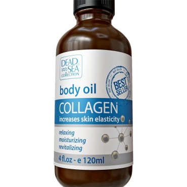 Dead Sea Collection Body Oil for Dry Skin - Collagen & Vitamin E, A, D Moisturizing Oil - Anti-Aging and Skin Elasticity Support - (4 fl.oz)