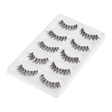 10Pcs 2 types of false eyelashes, False eyelashes with stripes, Extension, cosmetic eyelashes, 3D reusable glue-free naturally, beauty tools personal trade show(black)