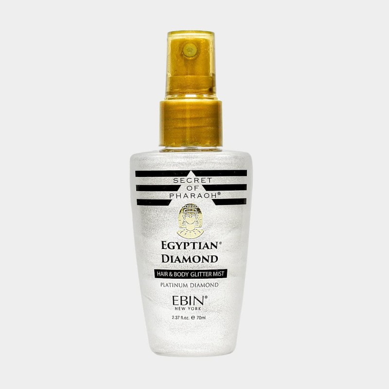 EBIN NEW YORK Secret of Pharaoh Hair & Body Glitter Mist Spray, Easy to Apply, Hydrating, Cruelty-Free, Gifts for Girls, Boys, Men - Platinum, 2.37 fl oz