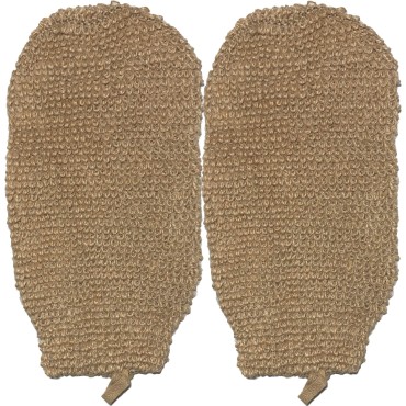 2 PACK 100% Natural Exfoliating Hemp Glove Mitt Mi...