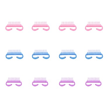 12-Pack Handle Grip Nail Brush(assorted color), Fi...