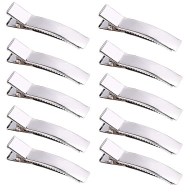 Jdesun 50 Pieces 2 Inches Alligator Hair Clips Metal Single Prong Curl Clips Hairpins Teeth Bow Hair Clips for Salon Girls Hair Styling DIY Accessories
