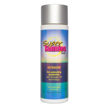 Super Sunnies Tan Extender Moisturizer Lotion with Tanogen HB for Indoor Tanning Beds & Sunless Tanning, Enriched with Aloe & Hawaiian Coconut Oil, Jojoba Oil & Nuts 8 oz.