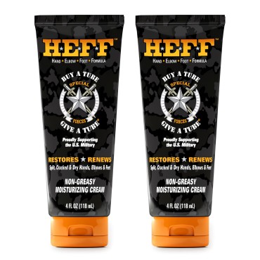 HEFF Hand Elbow Foot Formula Moisturizing Lotion, 4 oz., 2 Pack - For Dry, Flaky Skin, Paraben-Free, Dry Skin Relief, black