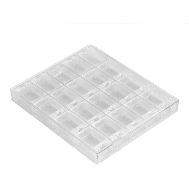 20 Grids Nail Box, Clear Plastic Storage Box, Transparent Acrylic Nail Art Decorations Container, Nail Accessory Organizer Box, Rhinestone Beads Diamond Container Case
