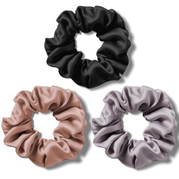 Women Satin Silk Hair Scrunchies - Women Girl Blac...