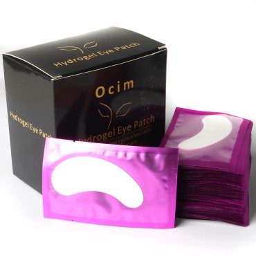 Ocim 100 Pairs Eyelash Extension Gel Patches, Lash Extensions Hydrogel Under Eye Pads Beauty Eye Mask supplies(purple)
