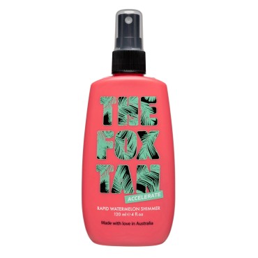 The Fox Tan Rapid Watermelon Mist Shimmer 120ml/4 fl.oz | Natural Tanning Lotion & Accelerator | Mist Spray for Dark, Flawless, Tan Skin | Streak-Free Tanning | Tanning Lotions & Oils For Melanin Production | Australian Made | Vegan | Cruelty Free