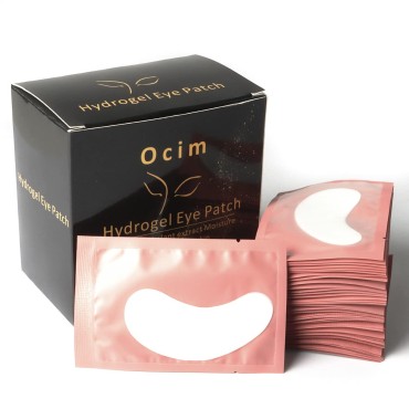 Ocim 100 Pairs Under Eye Gel Pads Hydrogel Eye Patches for Eyelash Extension -100% Natural Lint Free DIY Lashes Extension Supplies(Pink)