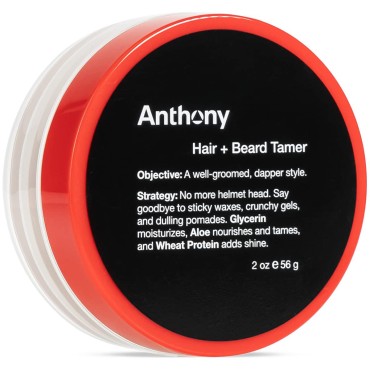 Anthony Hair and Beard Tamer 2 Fl Oz. Contains Glycerin to Moisturize, Aloe Vera to Nourish and Tame, and Wheat Protein to Add Natural Shine.
