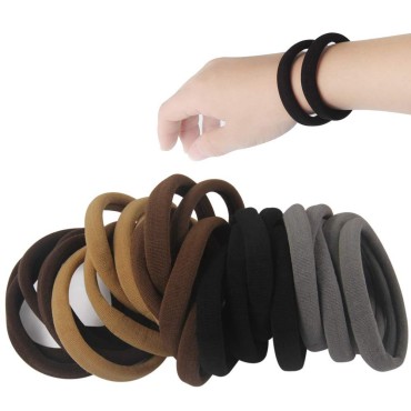 20 PCS Thick Seamless Hair Ties for Curly Heavy an...