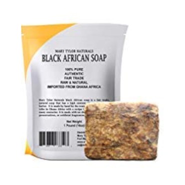 Mary Tylor Naturals African Black Soap 1 lb, Raw, Natural soap, Face And Body Wash Authentic Handmade by a Fair Trade women Co-Op in Ghana Africa