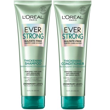 L'Oreal Paris EverStrong Thickening Shampoo and Conditioner, Sulfate Free, 1 kit