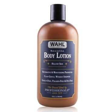 Wahl Body Lotion with Essential Oils, Hydroxy Acid and Ceramides to Exfoliate, Restore, Moisturize All Skin Types - 24 Oz - Model 805606A