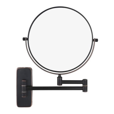 Nicesail Wall Mounted Magnifying Mirror with 5X Magnification, Double-Sided 5X Magnifying Mirror Mounted, 360 Swivel Bathroom, Oil Rubbed Bronze (8 Inch, 5X)