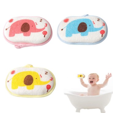 OBTANIM Baby Bath Sponge Soft Foam Scrubber Natural Sponge for Bathing, Shower Scrubber Body Sponge for Kids/Babies/Men/Women, Set of 3