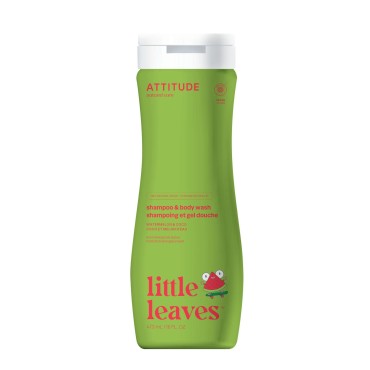 ATTITUDE Kids Shampoo and Body Wash, EWG Safe Hypoallergenic & Vegan, Perfect for Sensitive Skin, Watermelon & Coco, 16 Fl Oz