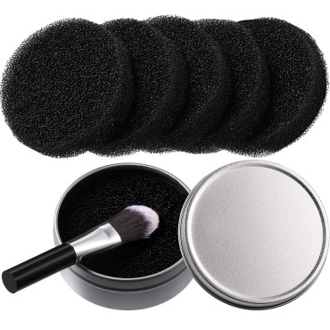 Makeup Brush Cleaner 2 in 1 Color Removal Sponge for Eye Shadow Blush Color Foundation Make-up Removals from Makeup Brush to Switch Color (6 Packs)