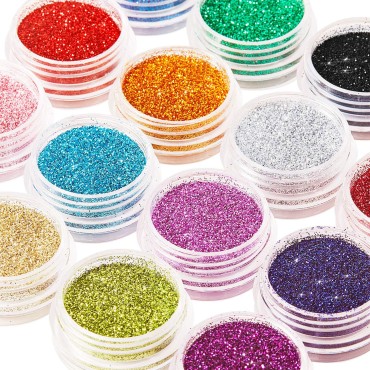 16 Colors Holographic Nail Glitter Sequins Powder ...