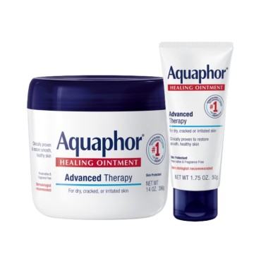 Aquaphor Aquaphor healing ointment - moisturizing skin protectant for dry cracked hands, heels and elbows - 14 oz. jar + 1.75 oz. tube, 15.75 Ounce