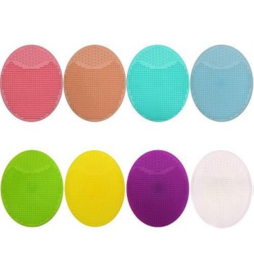 GNAWRISHING 8pcs Soft Silicone Face Cleanser, Handheld Mat, Silicone Face Brush, 8 colors