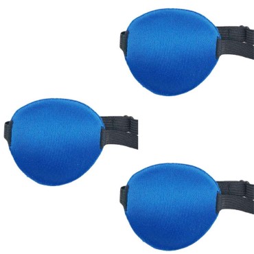 Soochat Eye Patch (Blue) Strabismus Adjustable Eye Patch Eye Mask Buckle Adults and Kids (3Pack)
