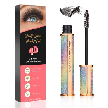 4D Silk Fiber Lash Mascara | Hypoallergenic, Cruelty-Free for Long Eyelash | All-day formula, No-hassle removal, No clumping, Waterproof Mascara | Smudge-proof fiber mascara