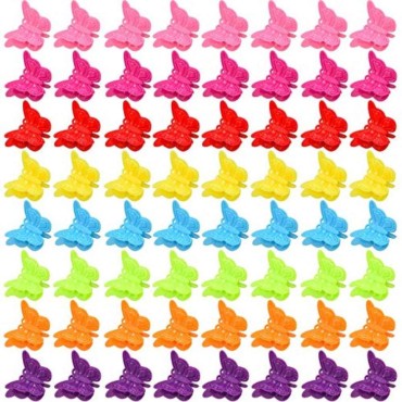 100 Packs Assorted Color Butterfly Hair Clips, Beautiful Mini Clips Accessories for Women and Girls, Random