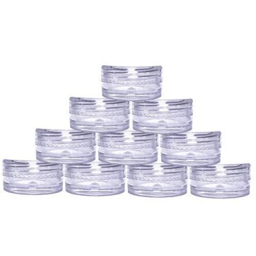 100PCS 3G/3ML Cosmetic Containers With White Lids Sample Gram Plastic Containers Lotion Jars for for Scrubs, Oils, Salves, Creams, Lotions - BPA Free