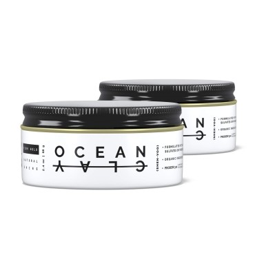 (SHEH•VOO) OC DUO Kit - (2) Ocean Clay's - Premium Men's Hair Styling Clay (2.4 oz Each)