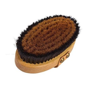 The Original Made in Germany: Energy/Ionic Dry Body and Massage Brush with fine Bronze Bristles, Creates rejuvenating Oxygen on Your Skin, Dry Brushing Body Brush Exfoliating Brush with Leather Strip