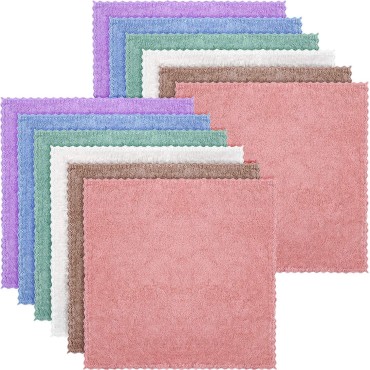 12 Pieces Microfiber Facial Wash Cloth Makeup Remo...