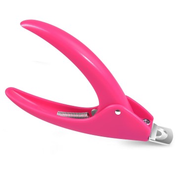 MORGLES Nail Clippers for Acrylic Nails, Professional Acrylic Nail Clippers Fake Nail Cutters for Nail Tips for Nail Art Manicure, Pink