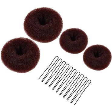 Donut Bun Maker, MORGLES Bun Maker for Hair Ring Style Bun Maker Set with 4PCS Donut Bun 10PCS Black Hair Pins