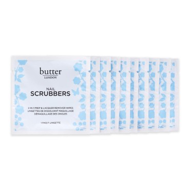 butter LONDON Nail Scrubbers 2-in-1 Prep & Lacquer Remover Wipes, 10 Count