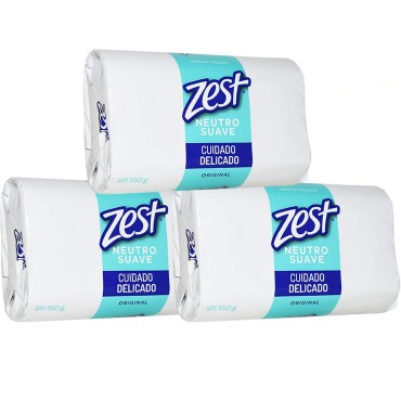 Zest Soap Neutral, Jabon Neutro Cuidado Delicado Original 3 Pack 150 gr
