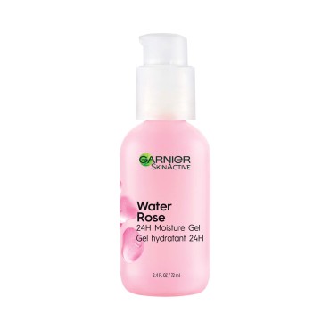 Garnier SkinActive Water Rose 24H Moisture Gel with Rose Water and Hyaluronic Acid, Face Moisturizer for Normal to Combination Skin, 2.4 Fl Oz (72mL), 1 Count (Packaging May Vary)