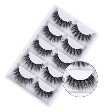 3D False Eyelashes, 3D Faux Mink Fake Eyelashes Ha...