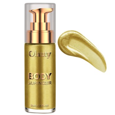 Liquid Illuminator, Firstfly Body Highlighter Makeup Smooth Shimmer Glow Liquid Foundation for Face & Body?#02 Metallic Gold?