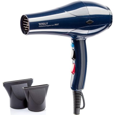 ROSILY Professional 2200W Ionic Ceramic Hair Dryer | Fast Drying Salon Quality Blow Dryer with Nozzle Attachments for Smooth Shine and Silky Hair | Extra Long Cord and Faster Drying Time