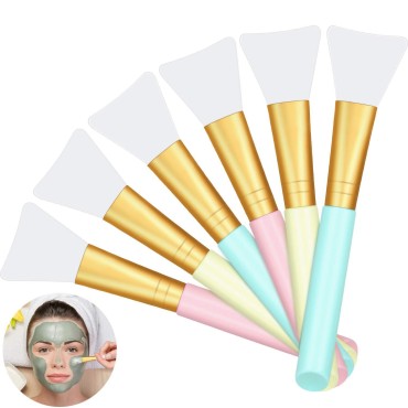 12 Pieces Silicone Face Mask Brushes, Soft Silicone Facial Mud Mask Applicator Brush for Sleeping Mask, Mud Mask, Hairless Body Lotion and Body Butter Beauty Tools