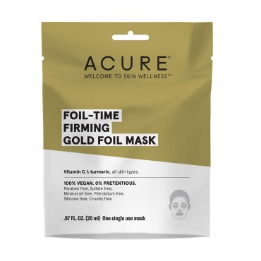 ACURE Foil Time Firming Gold Foil Mask Single, 0.6...