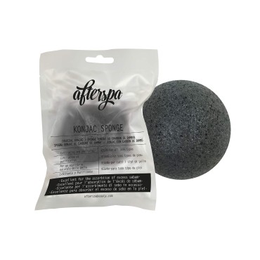 Konjac Sponge - After Spa - Clean Your Pores and Detoxify Your Skin with The Bamboo Charcoal of This Sponge. Your Skin Will be Soft and Radiant and exfoliated. (Charcoal)