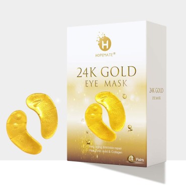 HOPEMATE Eye Patches, Under Eye Mask, 24K Gold Eye...