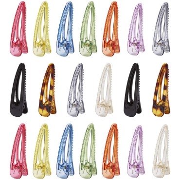20 Pack Large Plastic Acrylic Resin Triangle Geometric Hollow Clear Vintage Candy Colorful Large Hair Clips Leopard Snap Duckbill Alligator Barrettes Hairpins Pins Grips Clamps Claws Hair Holder Bulk