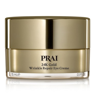 PRAI Beauty 24K Gold Wrinkle Repair Eye Creme - Anti-Aging and Anti-Wrinkle Eye Cream - Infused with Hyaluronic Acid and Real 24K Gold, 0.5 Oz