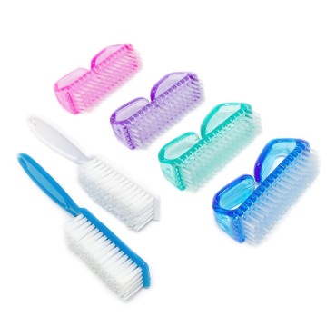6 Pack Handle Grip Nail Cleaning Brush, Qeedy Fing...