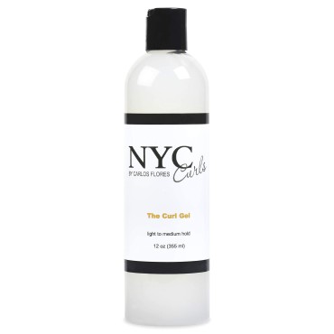 NYC Curls The Curl Gel | Flexible Crunch Free Light to Medium Hold Gel for Curly, Coily, & Wavy Hair | Flax Seed Gel | Silicone Free & Vegan | 12 FL OZ